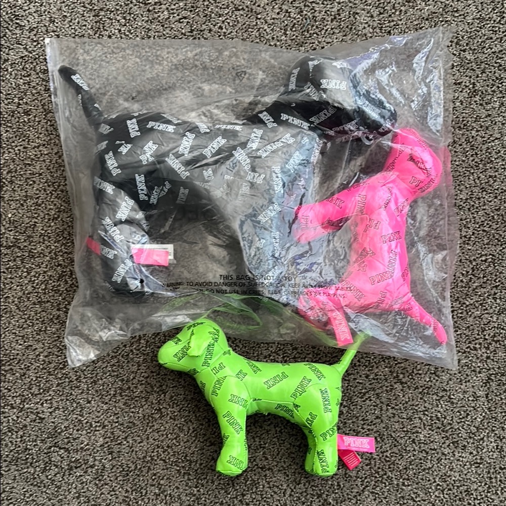 NEW Victoria's Secret PINK Dog Plush Trio